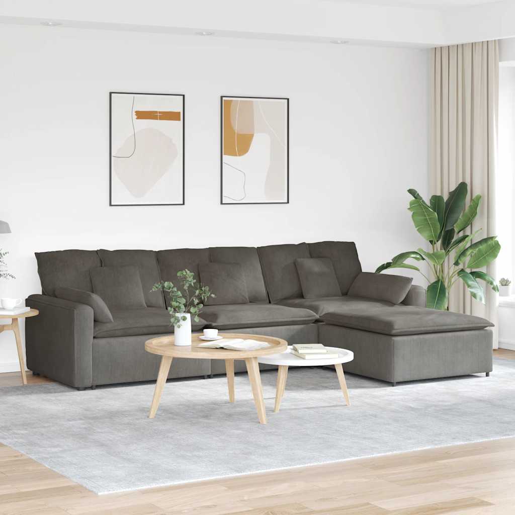 3321077_1.jpg Modulares Sofa mit Fusshocker und Kissen Blau – Bild 1
