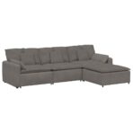 Modulares Sofa mit Fusshocker und Kissen Blau – Bild 2