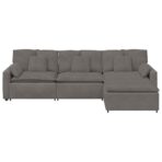 Modulares Sofa mit Fusshocker und Kissen Blau – Bild 6