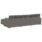 Modulares Sofa mit Fusshocker und Kissen Blau – Bild 8