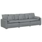 Modulares Sofa mit Kissen Hellgrau – Bild 2