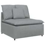 Modulares Sofa mit Kissen Hellgrau – Bild 4