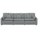 Modulares Sofa mit Kissen Hellgrau – Bild 5