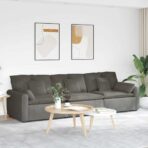 Modulares Sofa mit Kissen Hellgrau