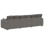 Modulares Sofa mit Kissen Hellgrau – Bild 7