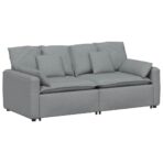 Modulares Sofa mit Kissen Hellgrau – Bild 2