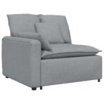 Modulares Sofa mit Kissen Hellgrau – Bild 3