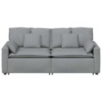 Modulares Sofa mit Kissen Hellgrau – Bild 4