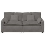 Modulares Sofa mit Kissen Hellgrau – Bild 4