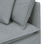 Modulares Sofa mit Kissen Stoff Hellgrau – Bild 10