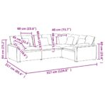 Modulares Sofa mit Kissen Stoff Hellgrau – Bild 12