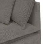 Modulares Sofa mit Kissen Cordstoff Hellgrau – Bild 10