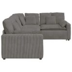 Modulares Sofa mit Kissen Cordstoff Hellgrau – Bild 7