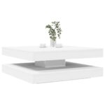 Couchtisch 360-Grad Drehbar Weiss 90x90x34,5 cm