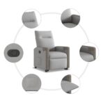 Relaxsessel mit Aufstehhilfe Wolkengrau Stoff – Bild 13