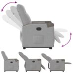 Relaxsessel mit Aufstehhilfe Wolkengrau Stoff – Bild 8