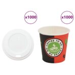 Pappbecher mit Deckeln 1000 Stk. 8oz 240ml