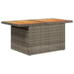 10-tlg. Garten-Sofagarnitur mit Kissen Grau Poly Rattan – Bild 6