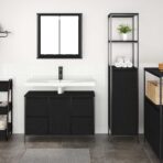 Badezimmermöbel Set mit Schubladen 2 pcs Schwarz Eichen-Optik