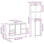 Badezimmermöbel Set mit Schubladen 2 pcs Schwarz Eichen-Optik – Bild 11