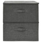 Aufbewahrungsboxen 2 Stk. Stoff 43x34x23 cm Anthrazit – Bild 3