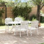 Garten Essgruppe 5 pcs Weiss Aluminium – Bild 4