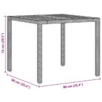 Garten Essgruppe 3 pcs Schwarz Poly-Rattan – Bild 11