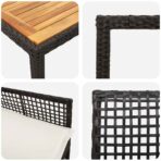 Garten Essgruppe 3 pcs Schwarz Poly-Rattan – Bild 9