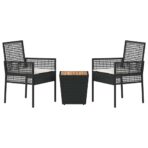 Garten Bistro Set 3 pcs Schwarz Poly-Rattan – Bild 7