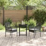 Garten Bistro Set 3 pcs Schwarz Poly-Rattan – Bild 4