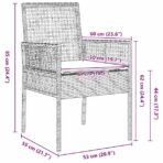 Garten Bistro Set 3 pcs Schwarz Poly-Rattan – Bild 10