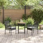 Garten Bistro Set 3 pcs Schwarz Poly-Rattan – Bild 4