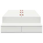 Aufbewahrungsbettgestell mit Speicher Weiss 80 cm Holzwerkstoff – Bild 5