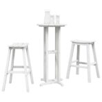 Garten Bar Set 3 pcs Weiss HDPE – Bild 3