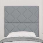 Kopfteil mit Kopfteil Hellgrau 80 cm Kunstleder – Bild 3