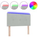 LED Kopfteil mit LED-Lichtleisten Hellgrau 80 cm Polyester – Bild 3