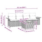 Sofa Set mit Kissen 5 pcs Schwarz Poly-Rattan – Bild 11