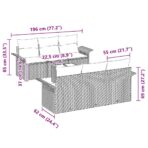 Gartensofa-set mit Kissen 7 pcs Schwarz Poly-Rattan – Bild 11