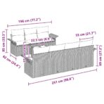 Gartensofa-set mit Kissen 8 pcs Schwarz Poly-Rattan – Bild 11