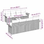 Gartensofa-set mit Kissen 9 pcs Schwarz Poly-Rattan – Bild 11