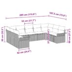 Gartensofa-set mit Kissen Schwarz Poly-Rattan – Bild 11