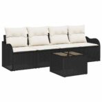 Gartensofa-set Schwarz Poly-Rattan – Bild 2