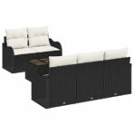 Gartensofa-set Schwarz Poly-Rattan – Bild 2
