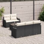 Gartensofa-set Schwarz Poly-Rattan – Bild 3