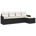 Gartensofa-set Schwarz Poly-Rattan – Bild 2