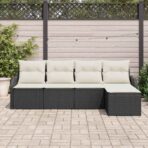 Gartensofa-set Schwarz Poly-Rattan – Bild 3