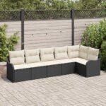 Gartensofa-set Schwarz Poly-Rattan