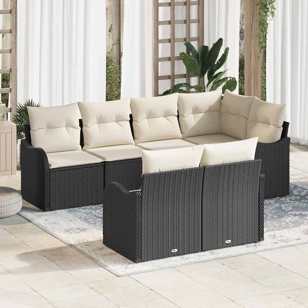3345737_1.jpg Gartensofa-set Schwarz Poly-Rattan – Bild 1