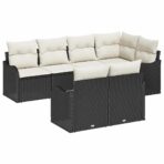 Gartensofa-set Schwarz Poly-Rattan – Bild 2