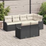 Gartensofa-set Schwarz Poly-Rattan – Bild 3